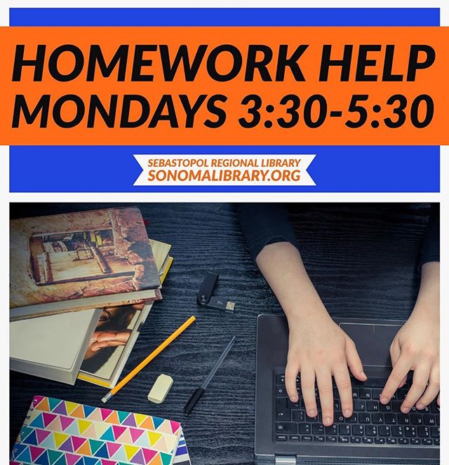 Start the semester off right! Free Homework help begins on 9/9! @sebastopol_library