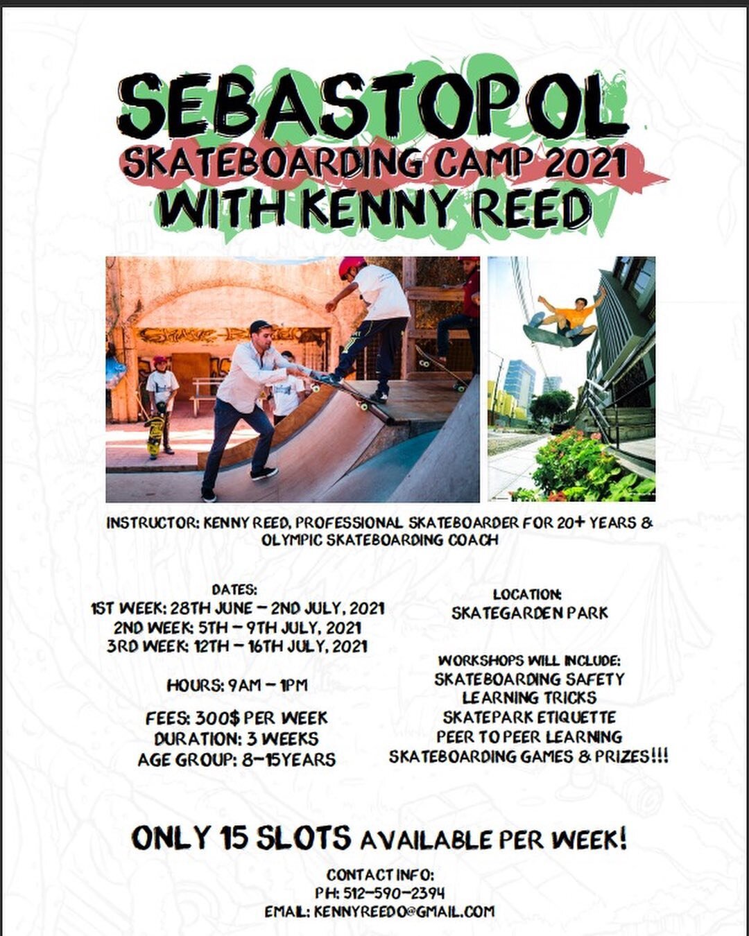 We just opened some spots in skate camp! Get &lsquo;em while they are hot at seb.org!