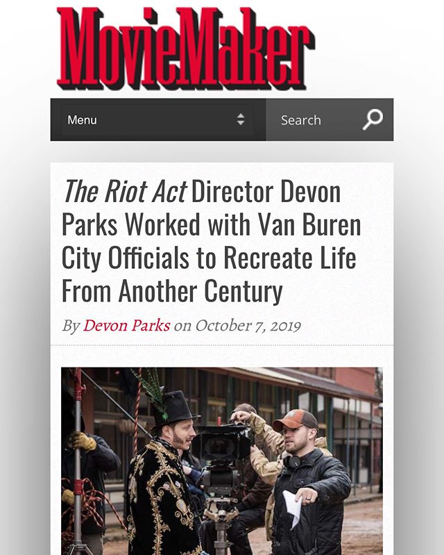 Front page! Head over to MovieMaker.com to check out the interview with our director @devo92857 on how we transformed our locations to recreate the turn of the century. And get #riotactfilm TOMORROW on @appletv and @amazonprimevideo ! 🙌🏻 #indiefilm