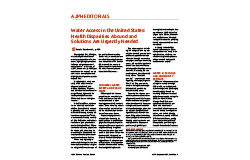 Editorial: Water Access in the United States: Health Disparities Abound and Solutions are Urgently Needed