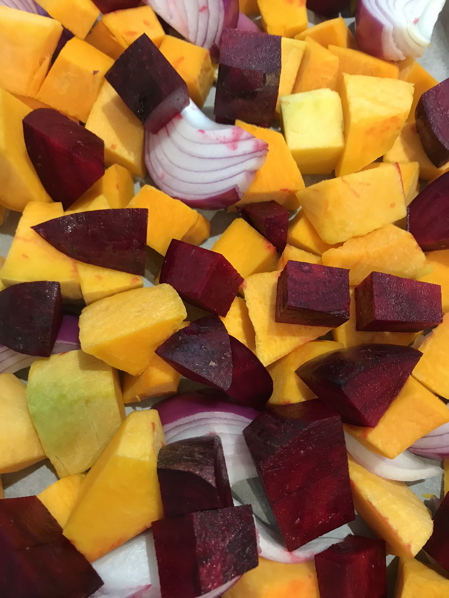 Fresh vegetables ready to roast