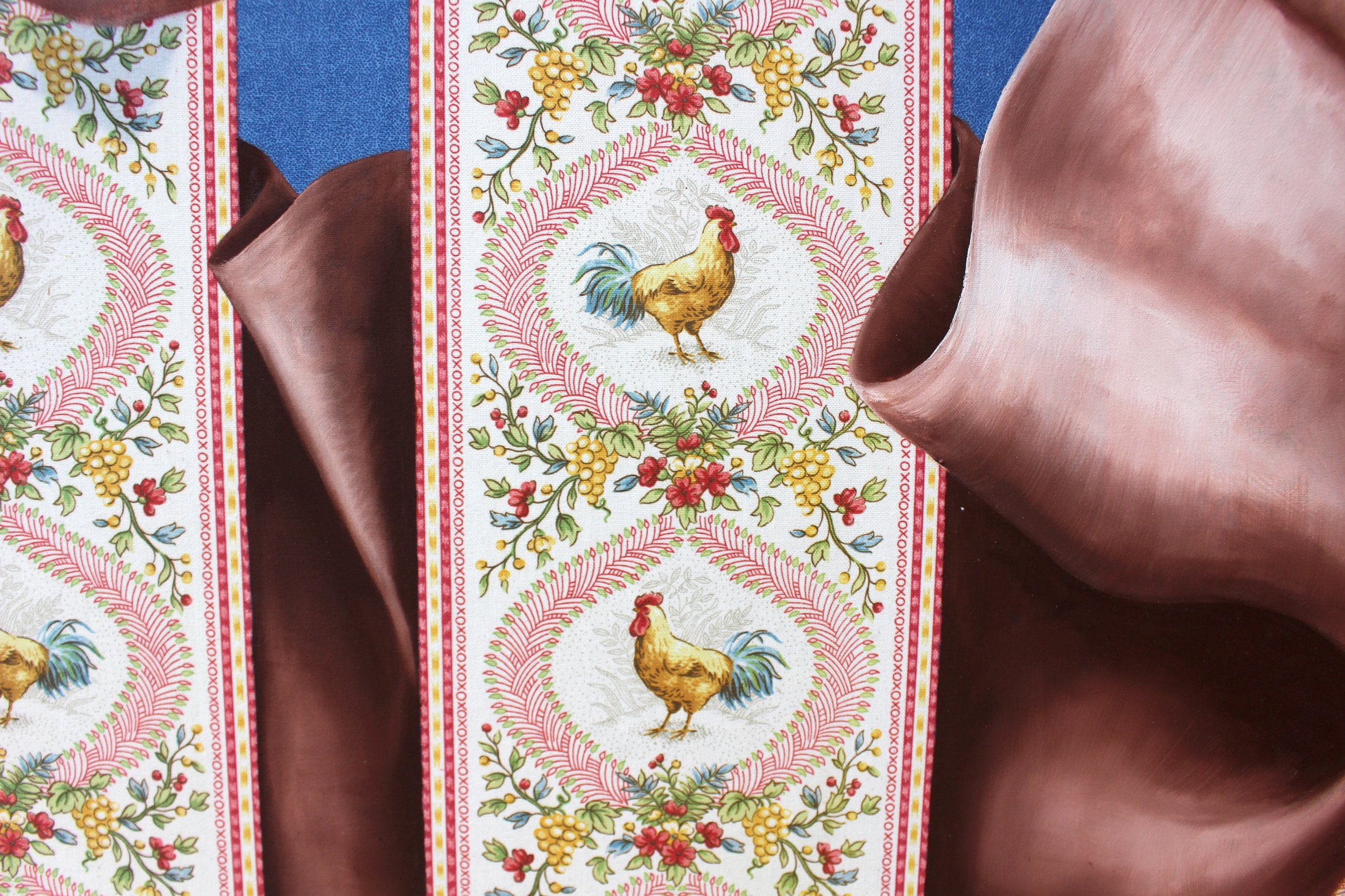Detail from Baroque Chicken Meets the History of Drapery Painting