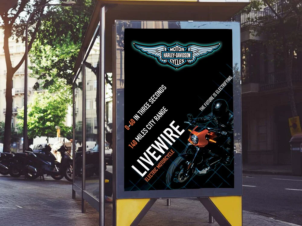 Bus shelter poster ad mockup