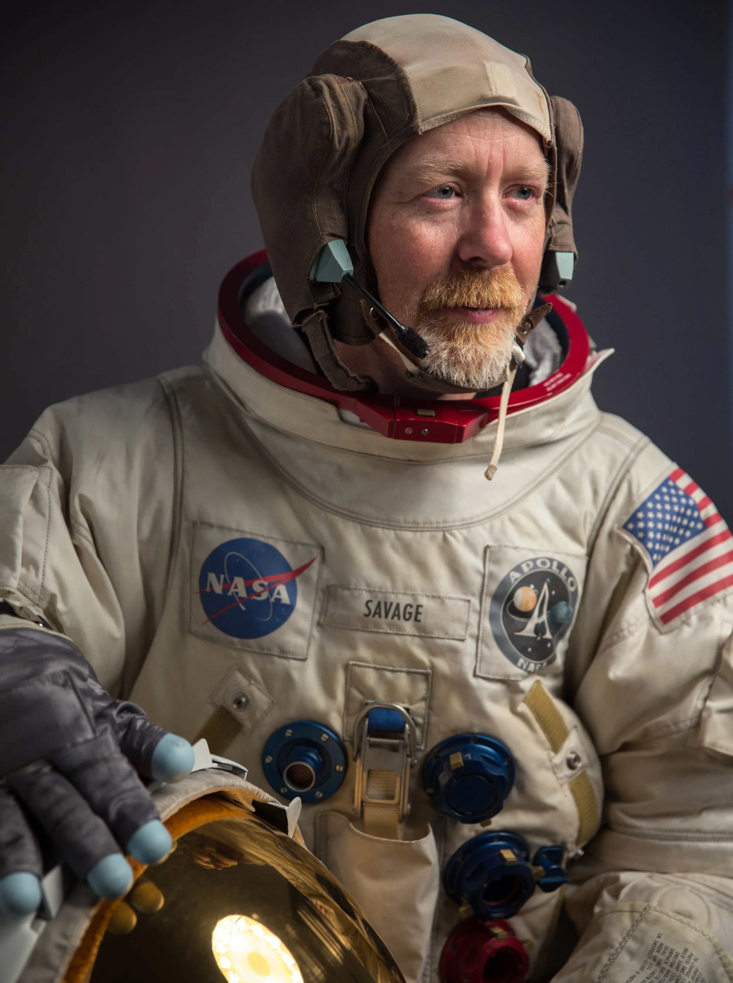  Adam Savage wearing a spacesuit I made for him (photo by Norman Chan) 