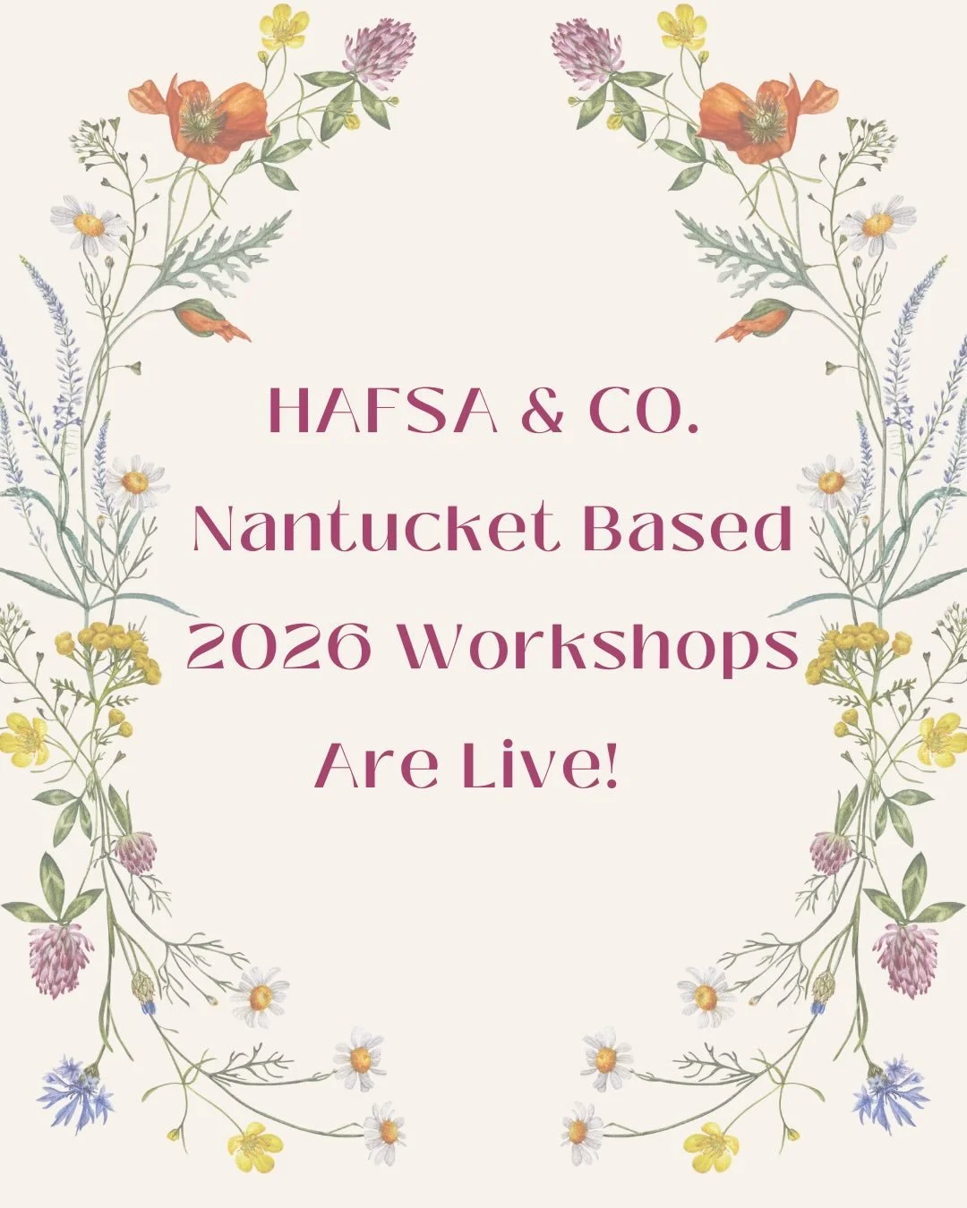 Hafsa &amp; Co. 2026 Workshops Are Live 💫🌷

What began as a small seed, a desire for more education and connection here at home, has bloomed into something far beyond what I ever imagined. This year&rsquo;s workshops bring together some of the most