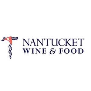 Nantucket Wine & Food logo with a wine corkscrew and bird on top