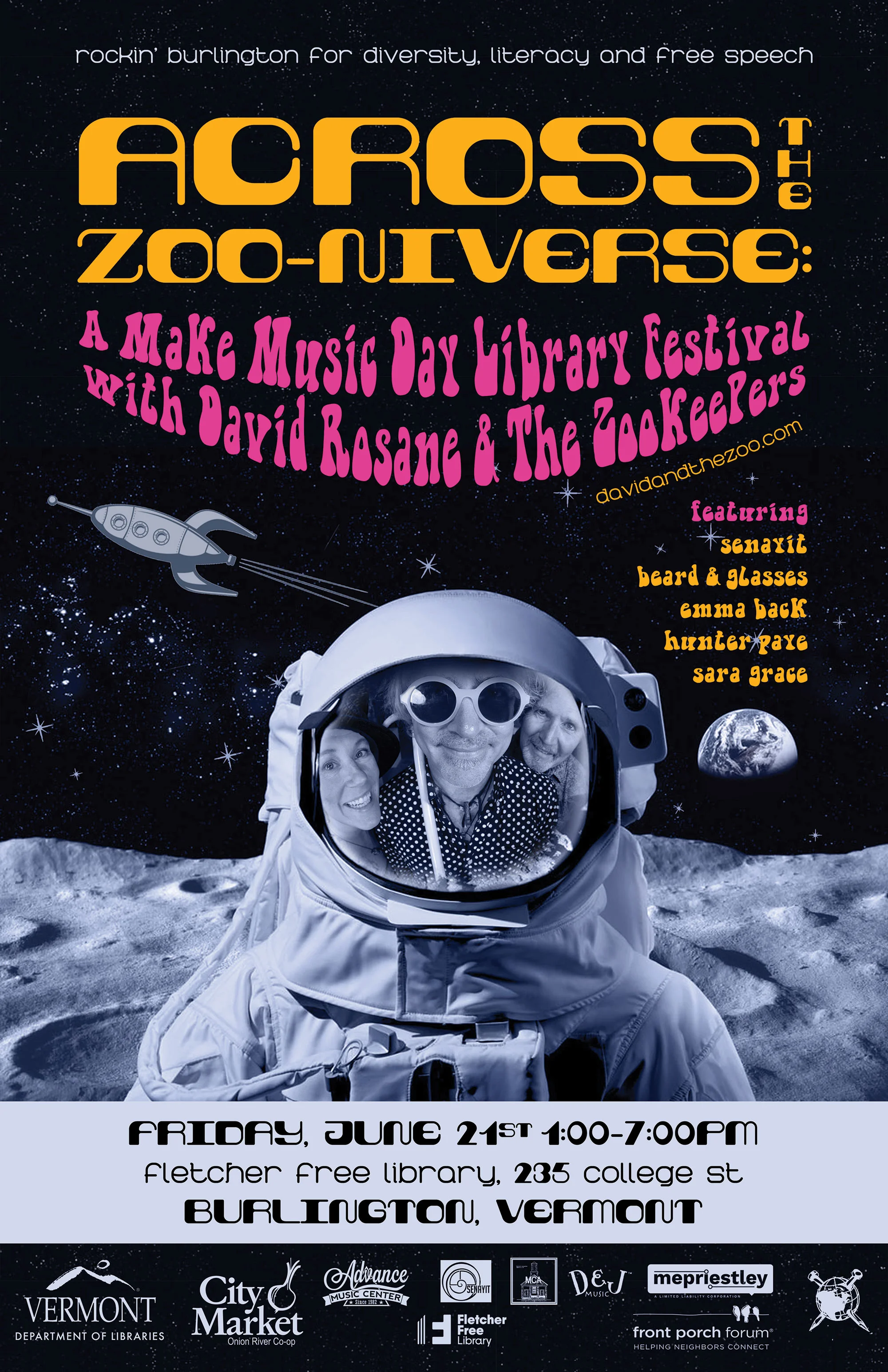 Zookeepers VT Library Tour Kicks Off at Make Music Day in Burlington — Video Teaser Released!