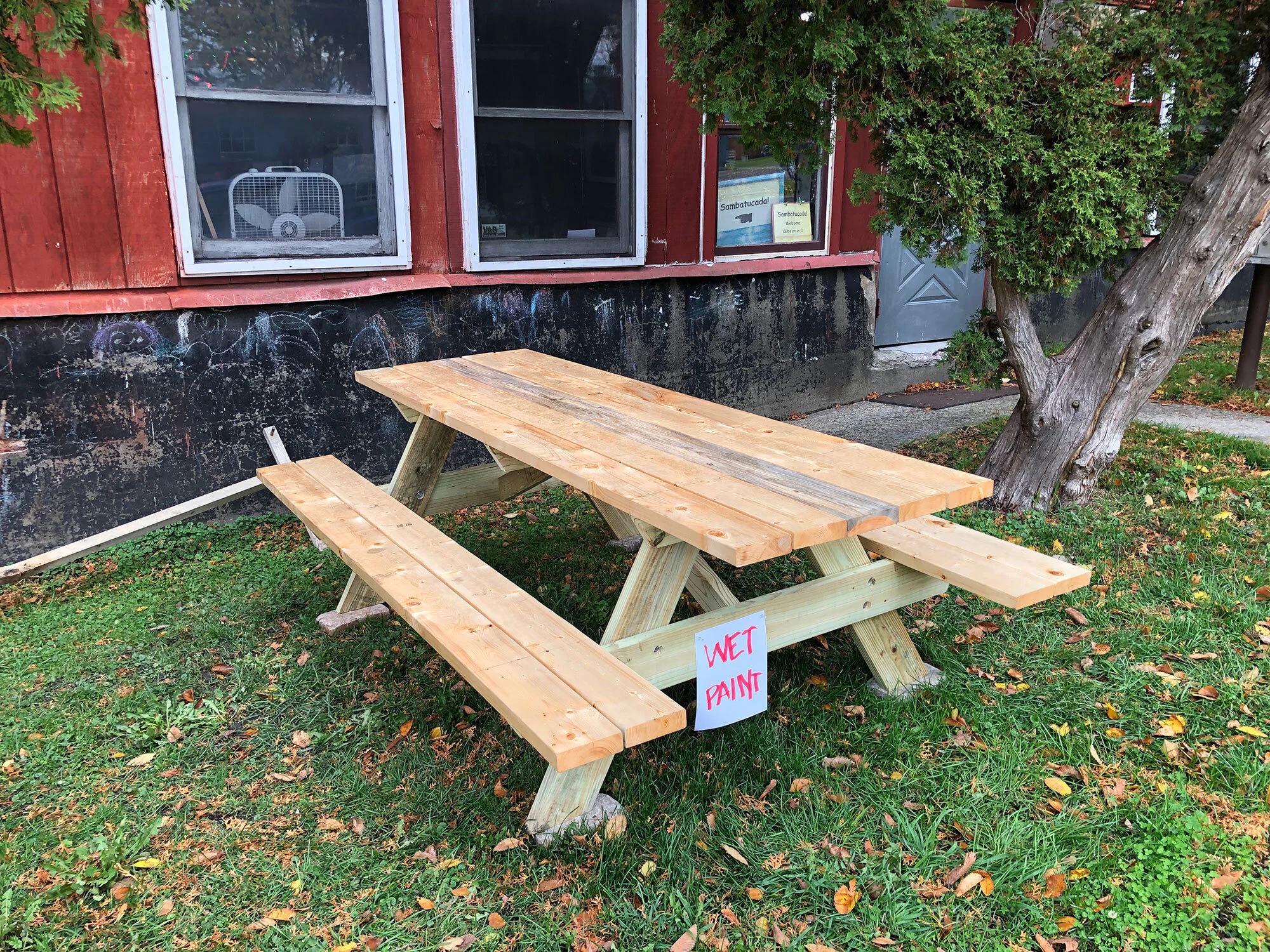 New Community Picnic Table for Your Listening Pleasure!