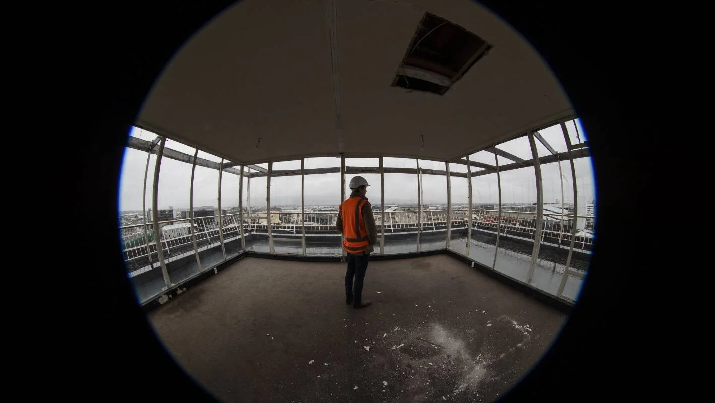 Modernist secret and remains of a legacy hidden atop a Christchurch office block
