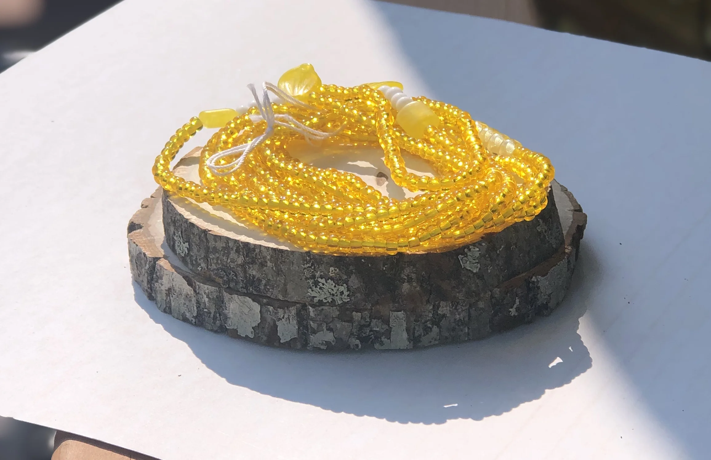 Clear Yellow Waist Beads