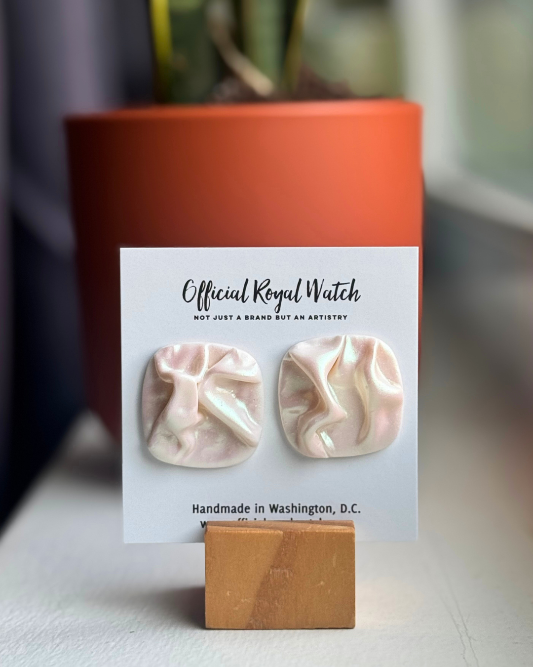 Pearlescent Drape Stud