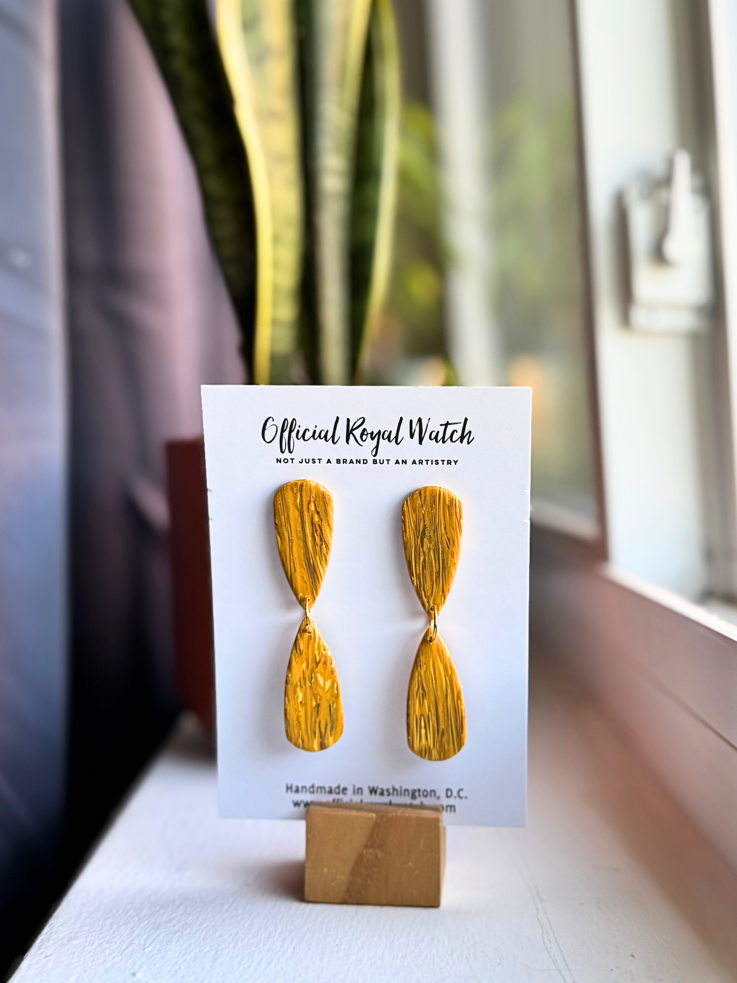 Mustard Wood Dangle
