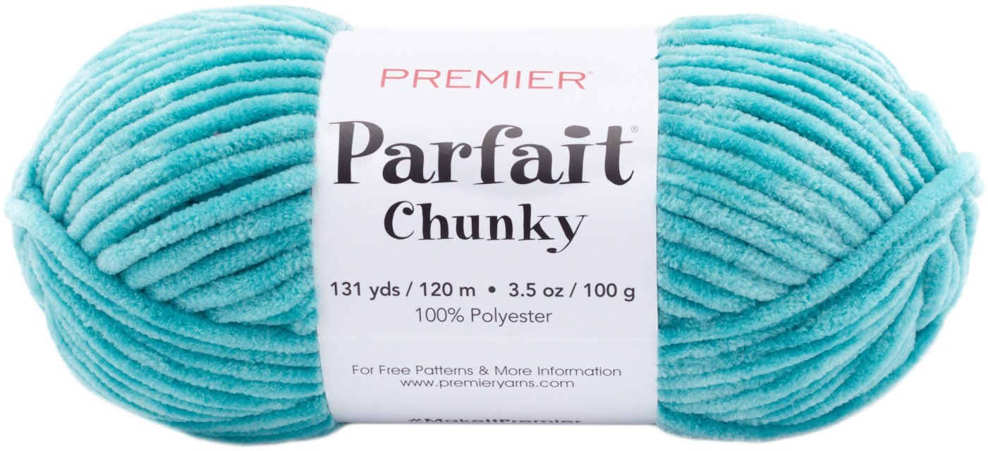 Premier Yarns Parfait Chunky - 3.5 oz - #6 Super Bulky Weight - 3 Pack Bundle with Bella's Crafts Stitch Markers (Lagoon)