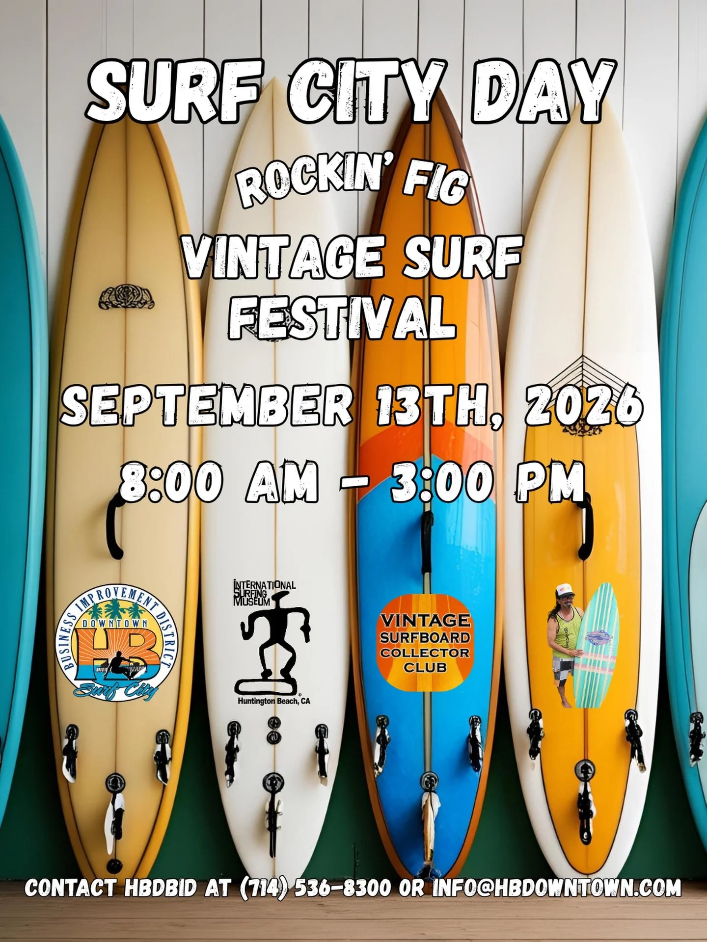 A Little Vintage. A Lot of Surf City. 🌊

HB Downtown is turning back the clock and celebrating the roots of Surf City with Rockin&rsquo; Fig and the Vintage Surfboard Collector Club for Surf City Day, a vintage-inspired surf festival coming to Downt