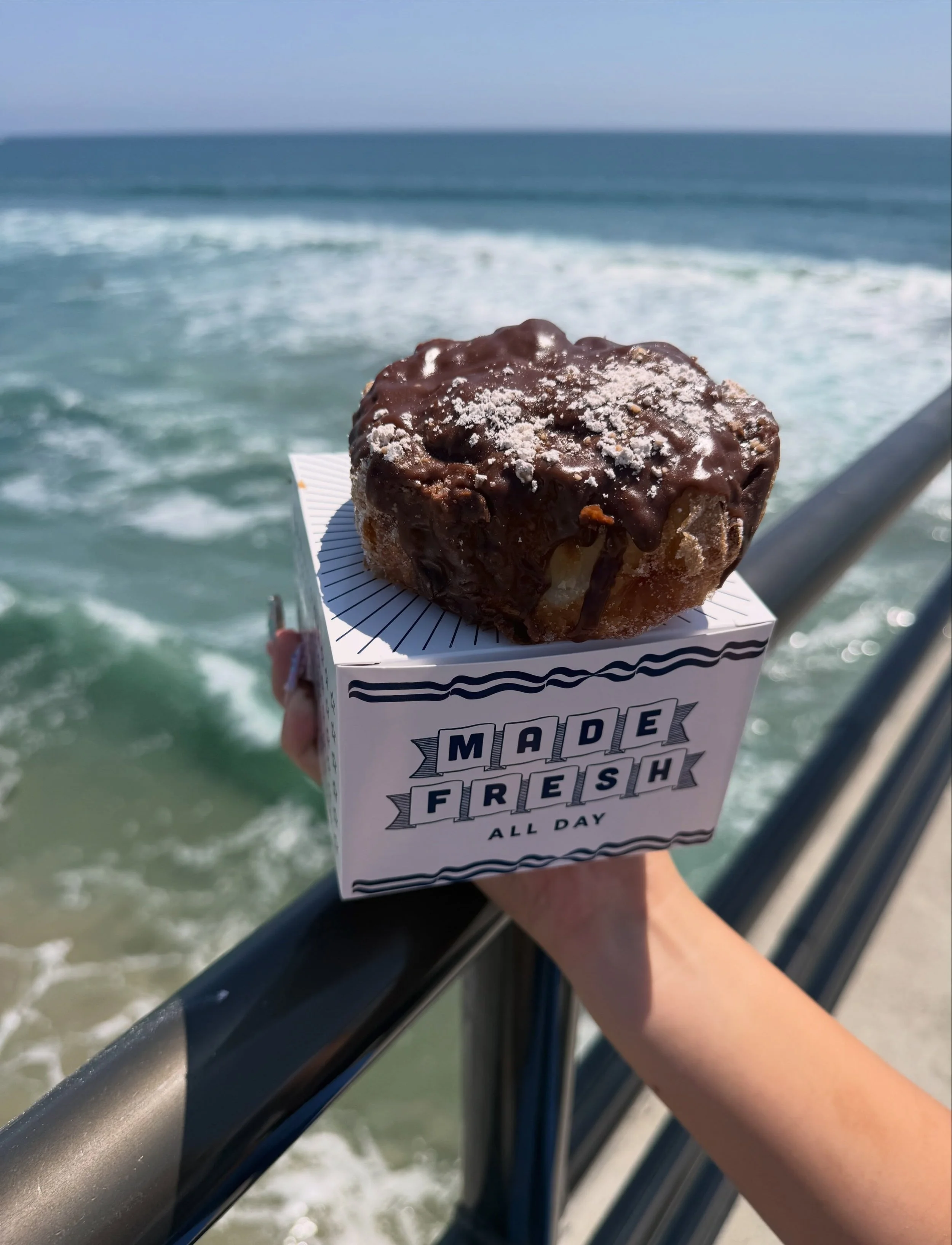 Looking for ways to brighten your Monday? 

We&rsquo;ve got you! Stop in at @huntingtonbeachparlor, grab your favorite doughnut (we love Churro!) &amp; take it to the pier &amp; enjoy. Instant Vitamin Sea &amp; Monday smiles! 

What is your go-to ord