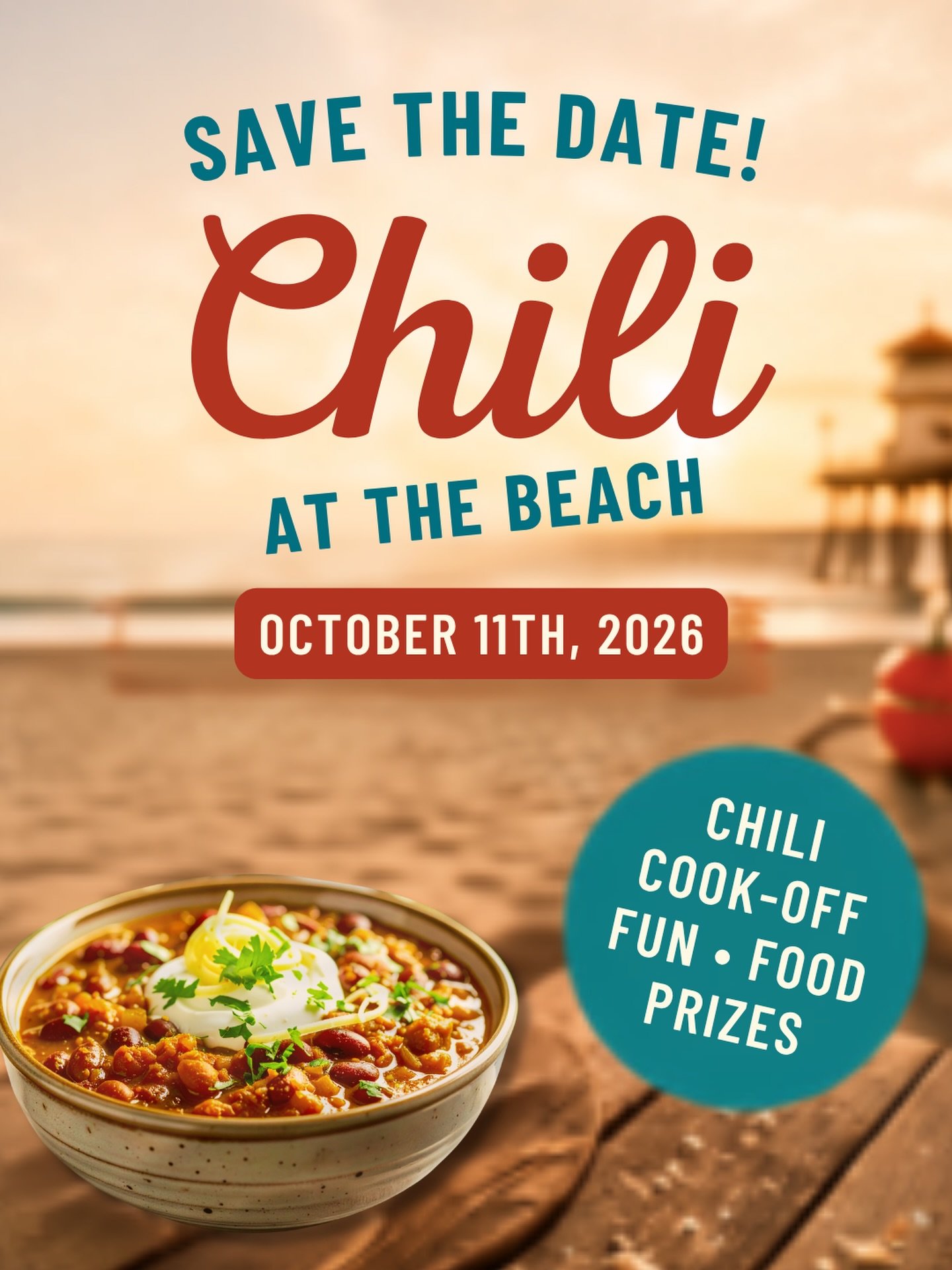 🌶️ Save the Date! 🌶️

Downtown HB&rsquo;s annual Chili at the Beach is returning Sunday, October 11! Get ready for a day of chili tasting, live entertainment, activities and plenty of community fun in Downtown Huntington Beach.

Think your chili ha