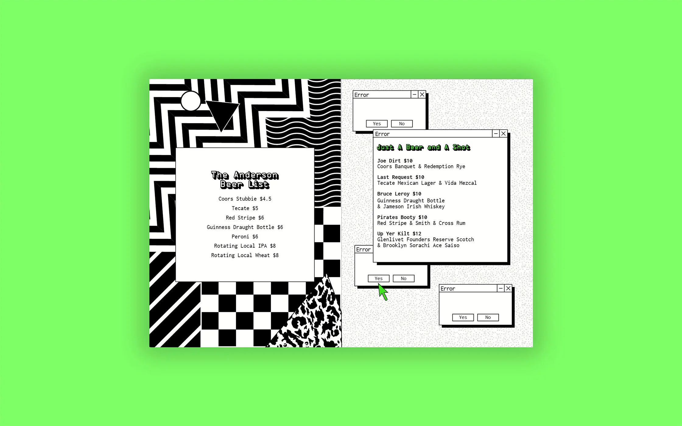 The Anderson Restaurant Miami Menu Design
