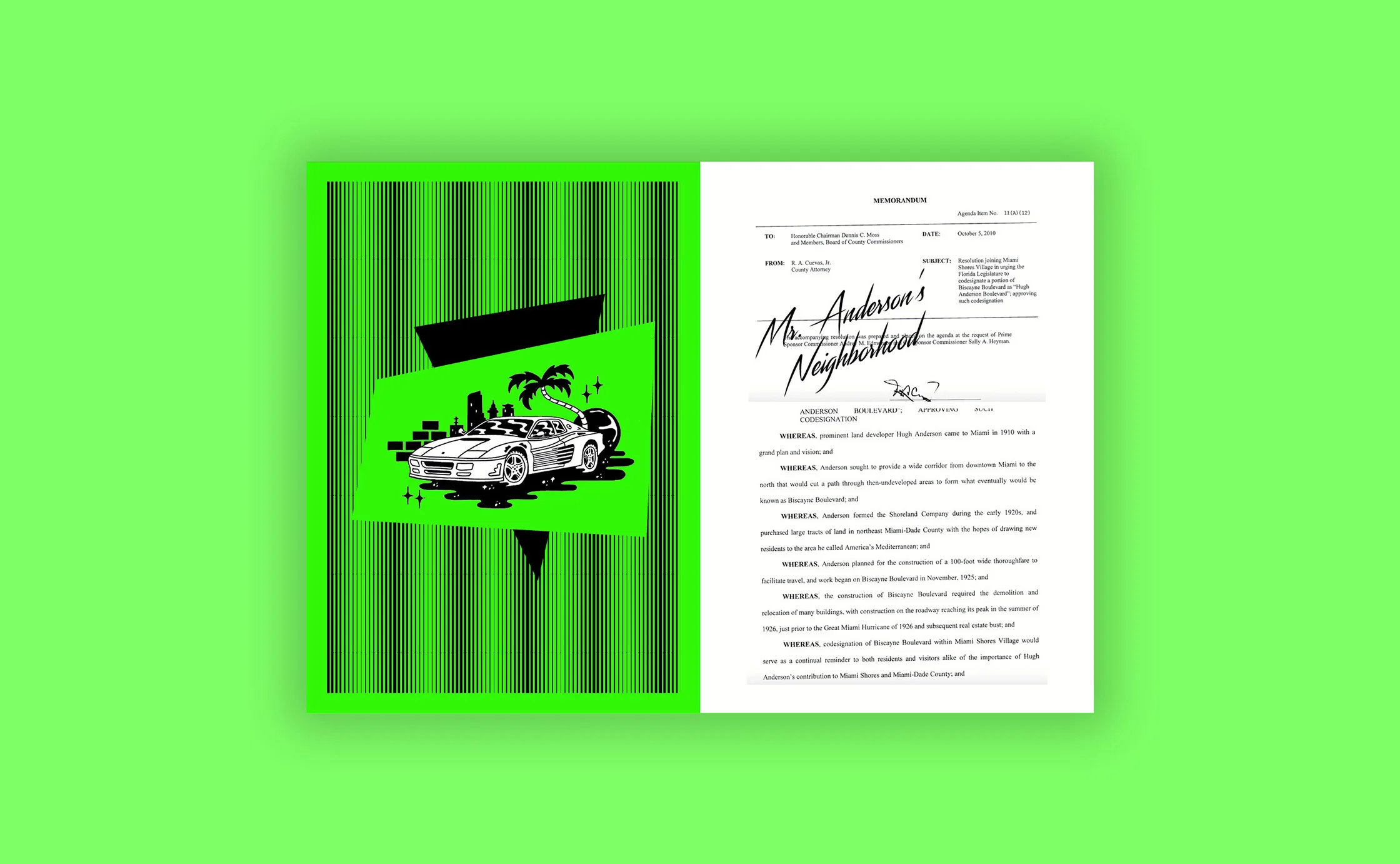 The Anderson Restaurant Miami Menu Design