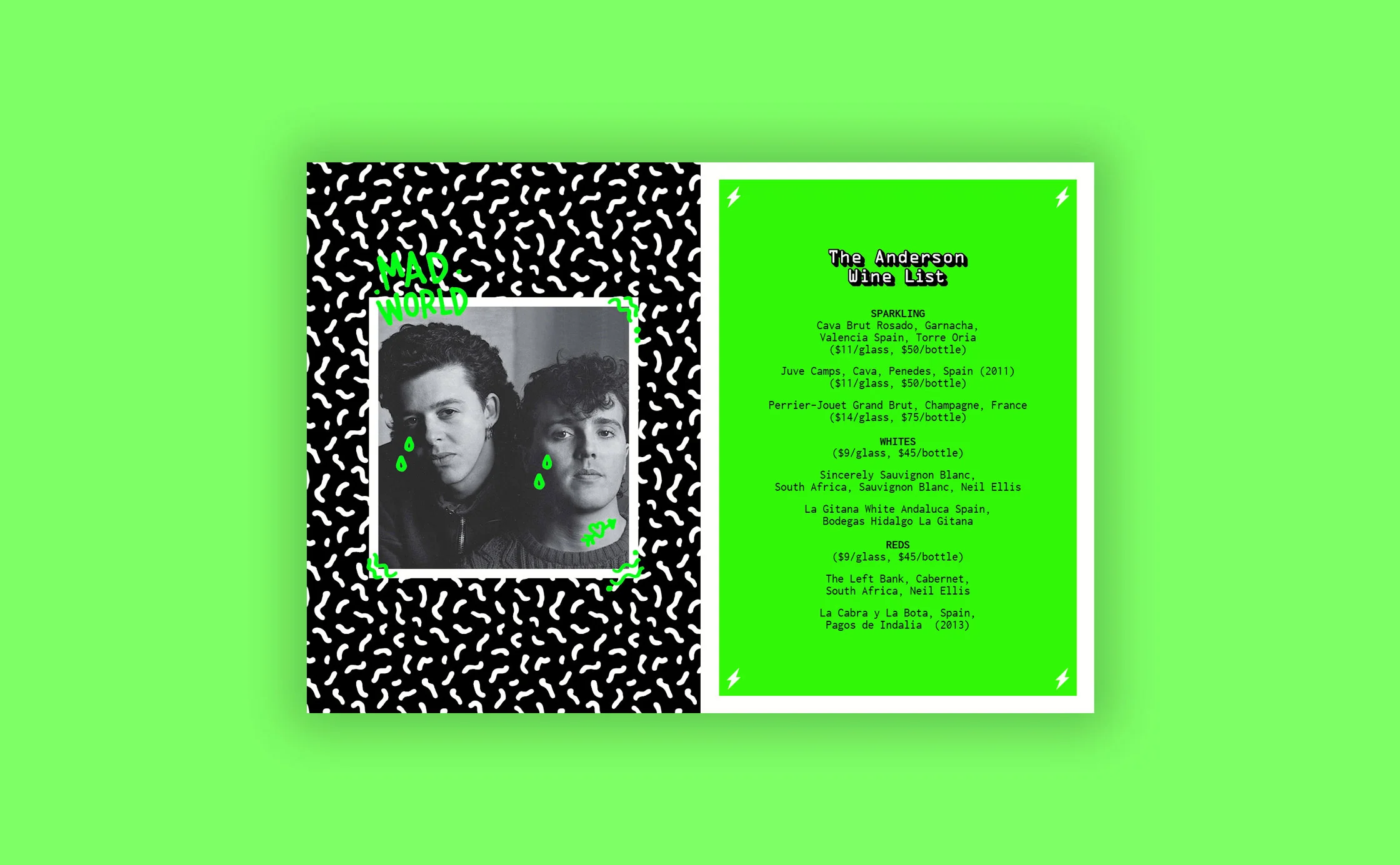 The Anderson Restaurant Miami Menu Design