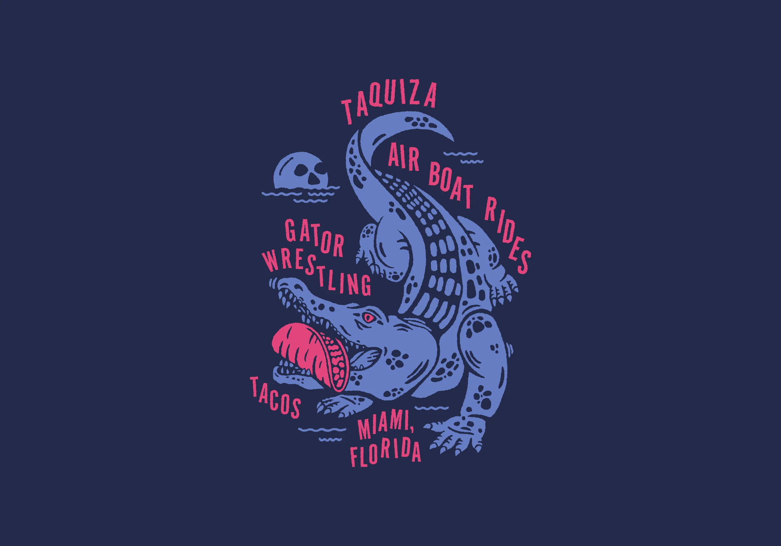 Alligator Illustration for Taquiza Restaurant in Miami, Florida