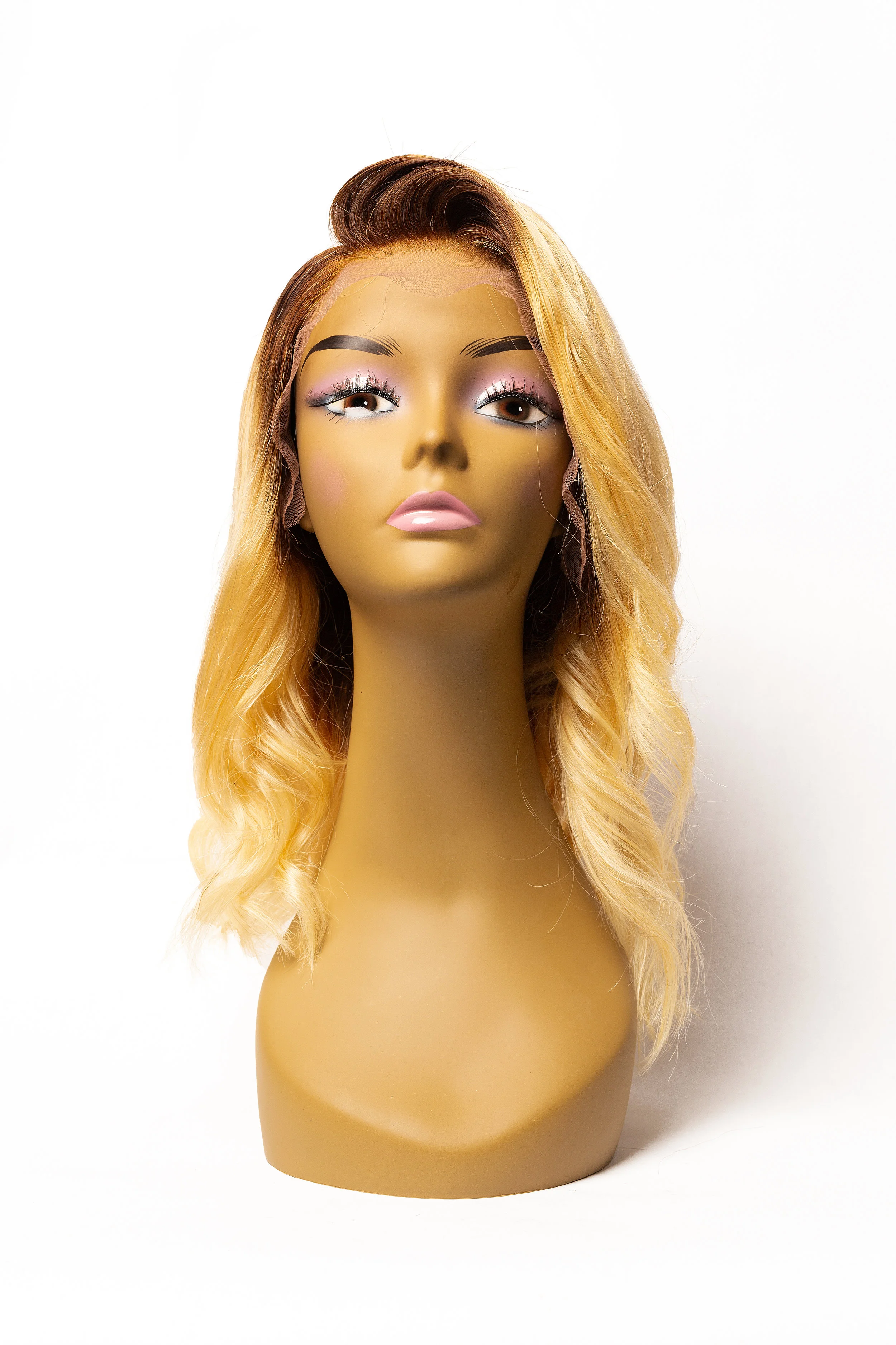 Body Wave 613 Ombre Platinum Blonde w/ 1B Roots Wig Unit
