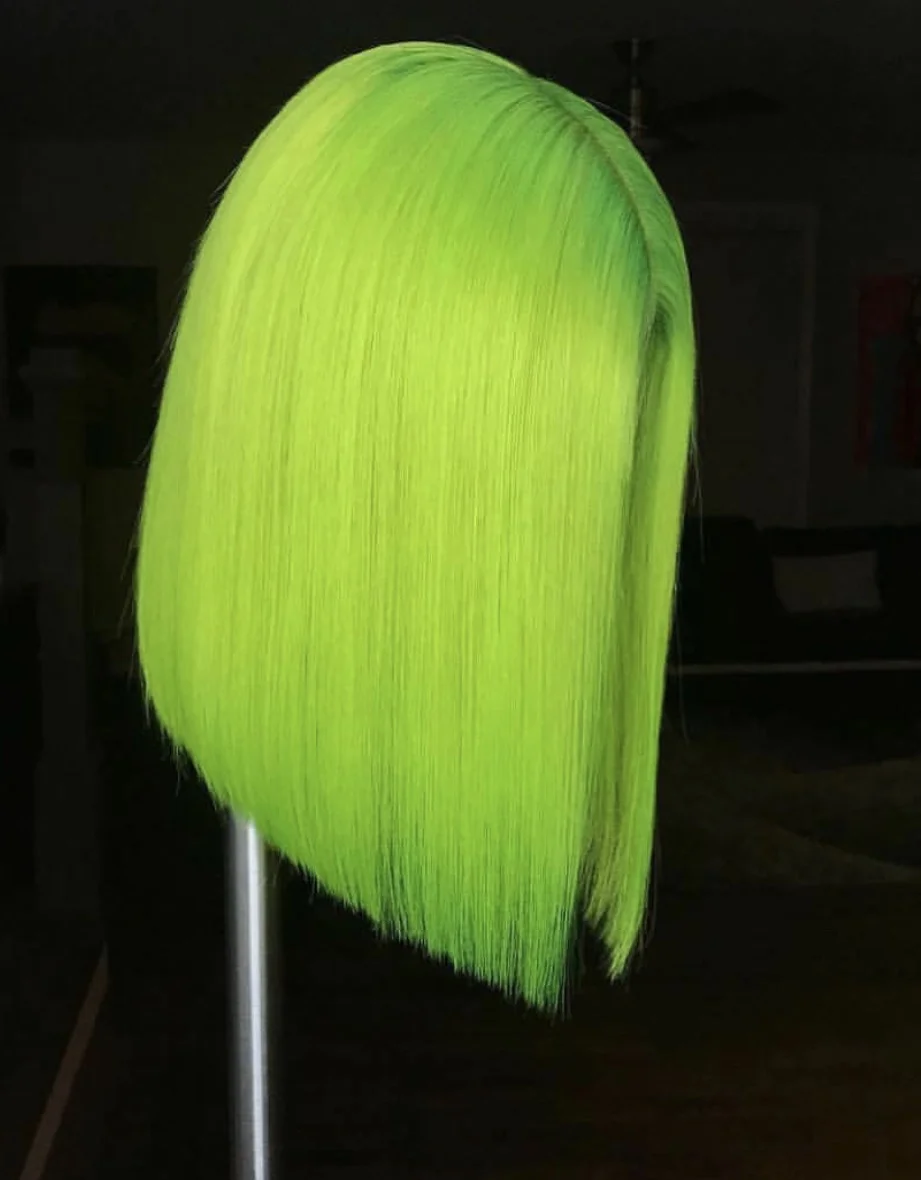 Lime Green Lace Front Bob Unit