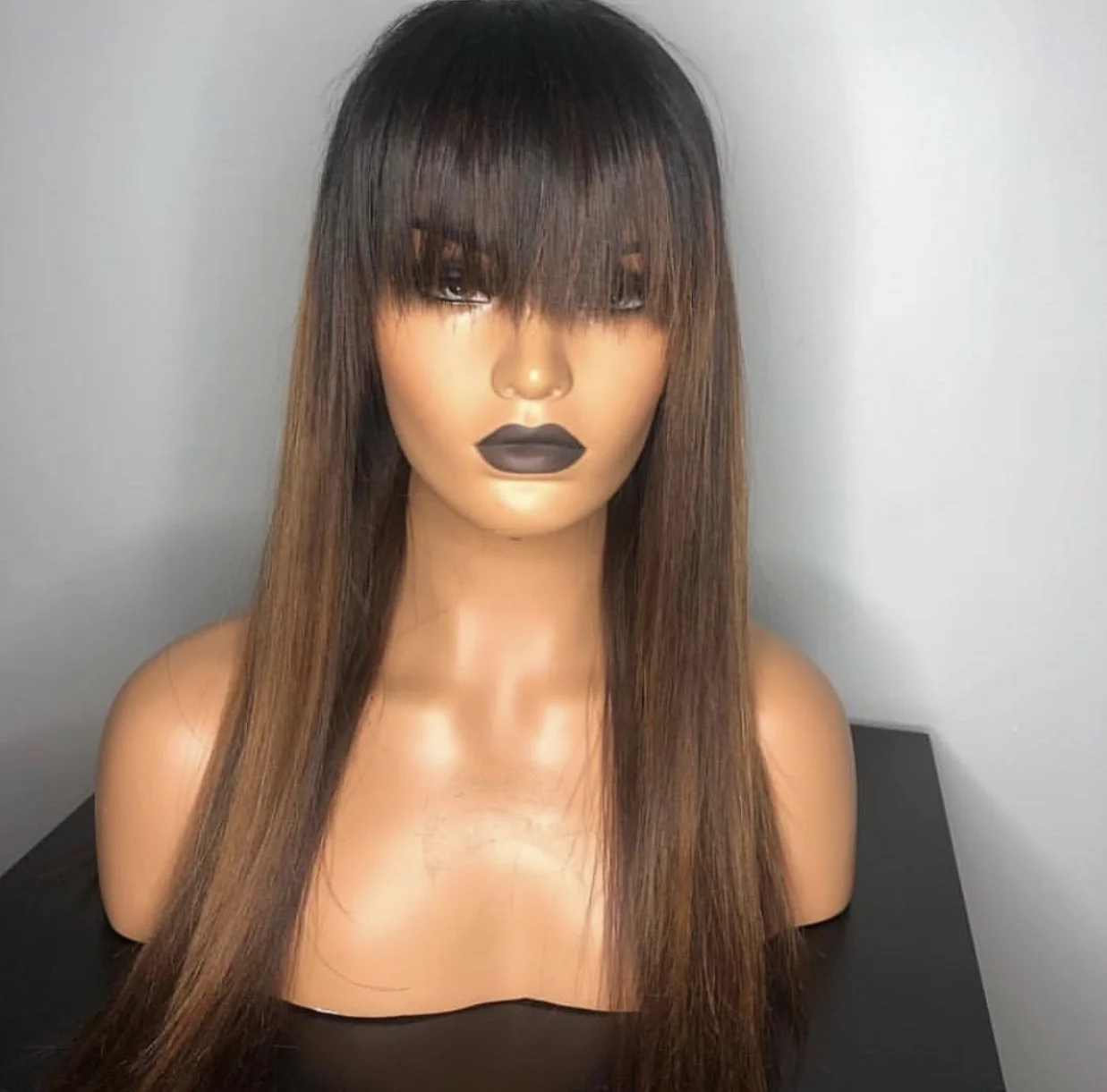 Silk Straight With Bang Lace Front Unit