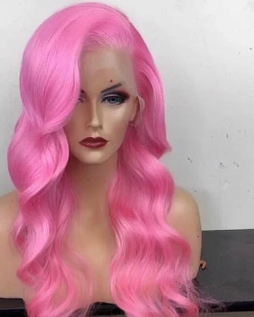 Body Wave Soft Pink Wig Unit