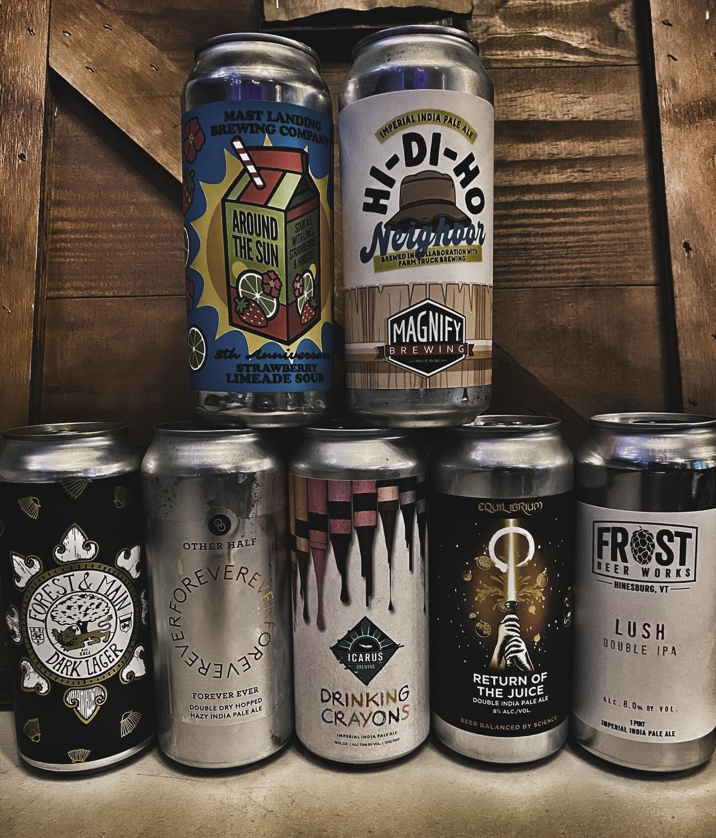 New Craft Beer Drop! IPAs, Sours, Collabs, &amp; a Dark Lager! @mastlanding @magnifybrewing @farmtruckbrewing @forestandmain @otherhalfnyc @icarusbrewing @eqbrewery @greatnotion @frost.beer.works  #craftbeer #drinklocal