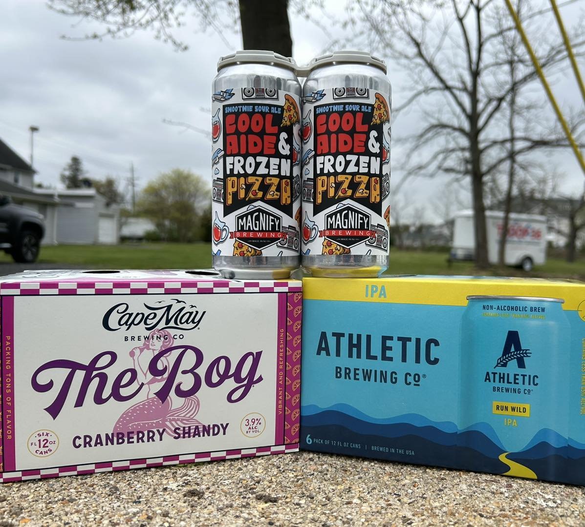 🍺 New Arrivals! 🍺 

-Cape May The Bog Cranberry Shandy
-Athletic Brewing Run Wild IPA (non-alcoholic)
-Magnify Cool Aide &amp; Frozen Pizza (smoothie sour with  fruit punch drink powder along with guava, pineapple, apricot, mango and blood orange)