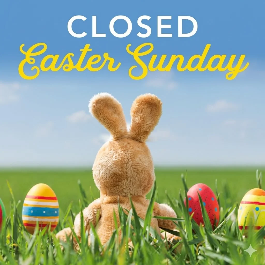 🐣 🐰 🌺 We will be closed on Easter Sunday, April 5th for our staff to enjoy the holiday with their families. We wish everyone a Happy Easter! 🐣🌷🐰