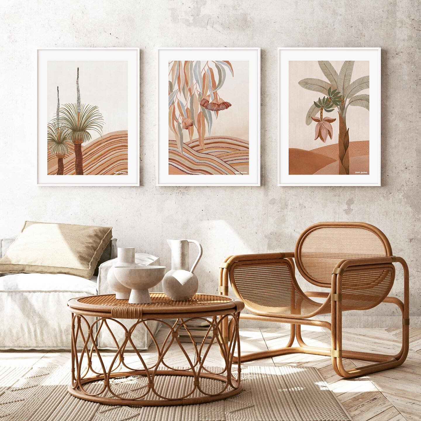 These prints look so awesome together in this space ~ from my latest Wildflower collection.

The Wildflower collection is inspired by the beauty of the Australian bush. Australia is my home, a land that I feel deeply connected to. Our native flora bl