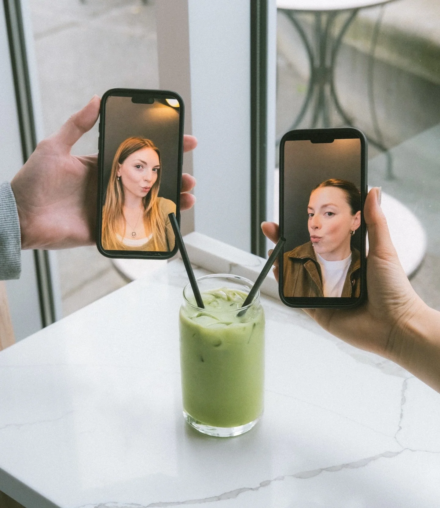 morning matcha with your bestie 🤝
