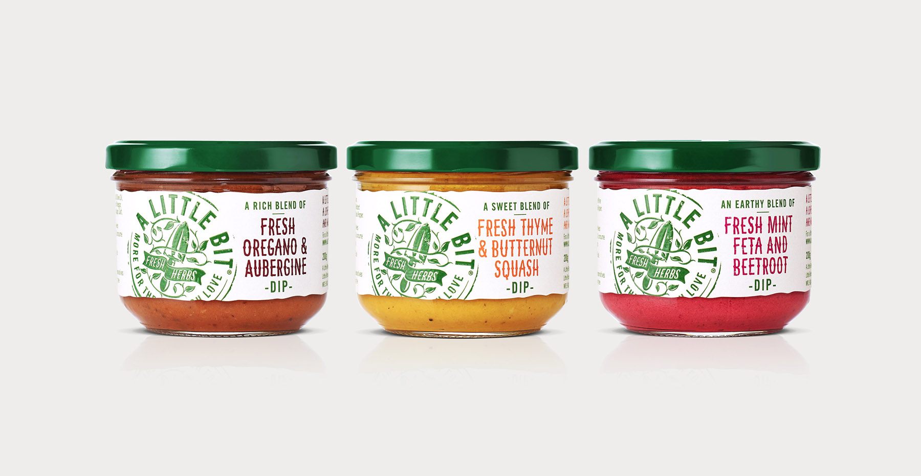 A Little Bit Sauces and Dressings Branding and Packaging Design - Dip Range