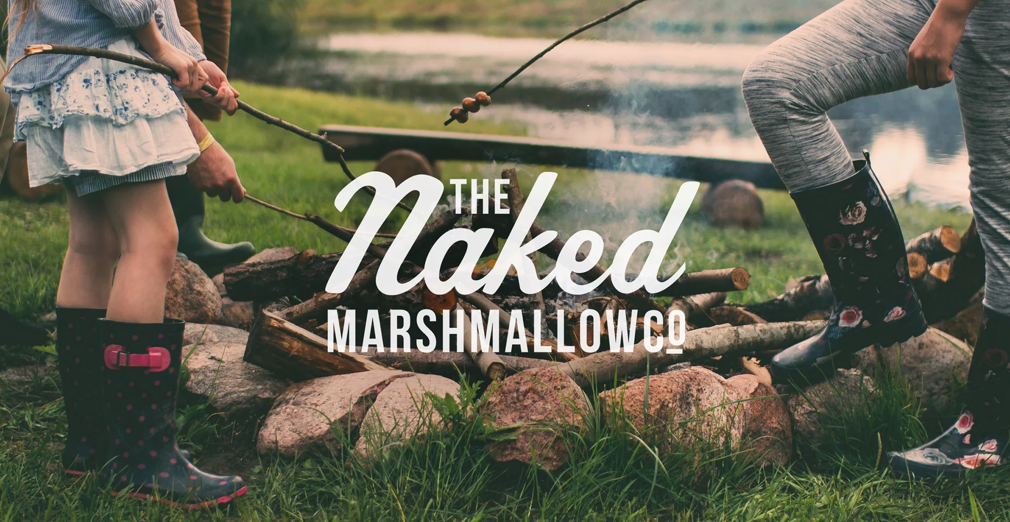 Branding and packaging design for confectionary brand The Naked Marshmallow Co by Design Happy London - Brand Mark design