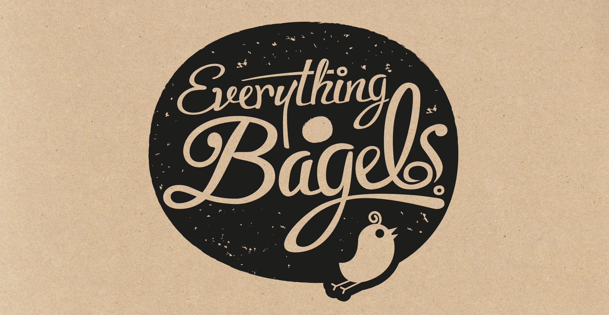 Food packaging design and brand identity for artisanal food brand Everything Bagels by Design Happy London - Logo design