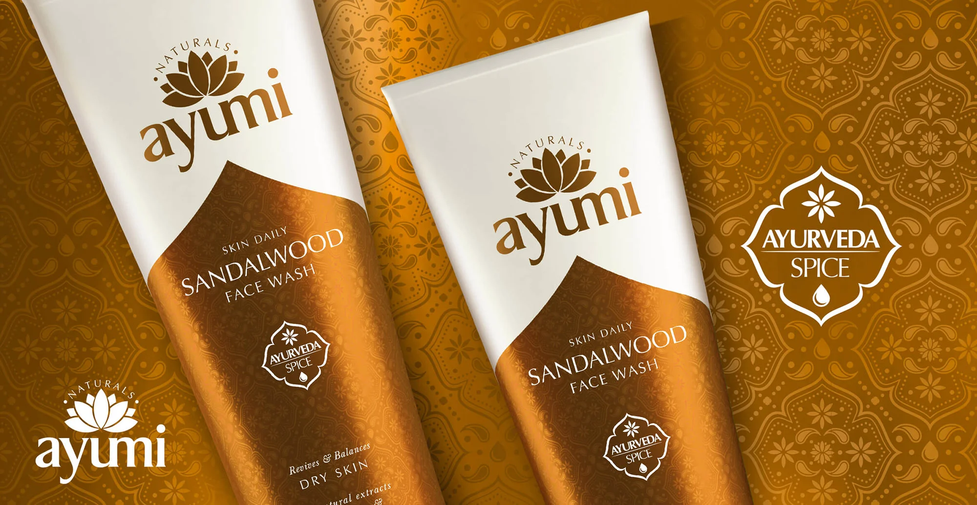 Health and Beauty Branding and Packaging Design for Beauty Brand Ayumi - Pack Shot Sandalwood Facewash