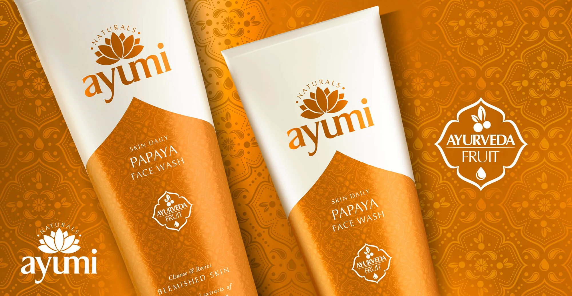 Health and Beauty Branding and Packaging Design for Beauty Brand Ayumi - Pack Shot Papaya Face Wash