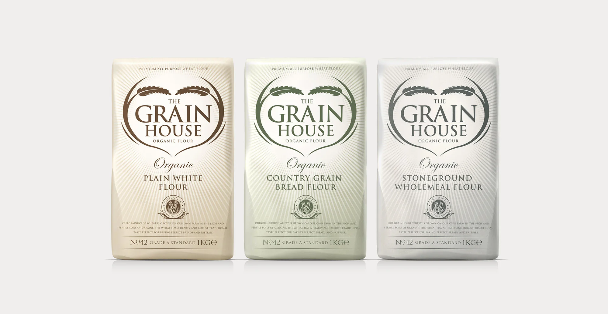 Premium Branding Design for Food Brand Grainhouse Flour - Full Range Shot