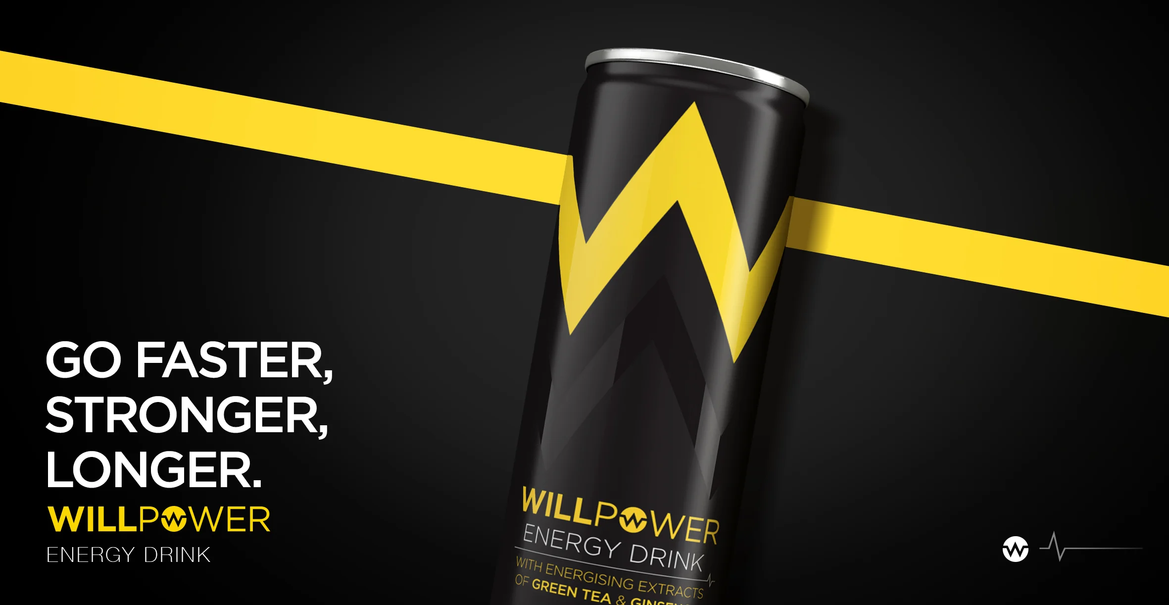 Branding and Packaging Design for Energy Drink Brand Willpower