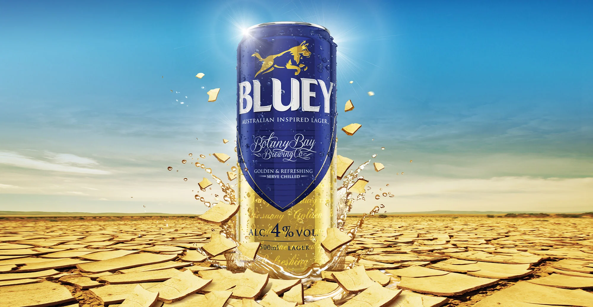 Brand Creation and Packaging Design for Australian Beer Brand Bluey Lager - Poster Design