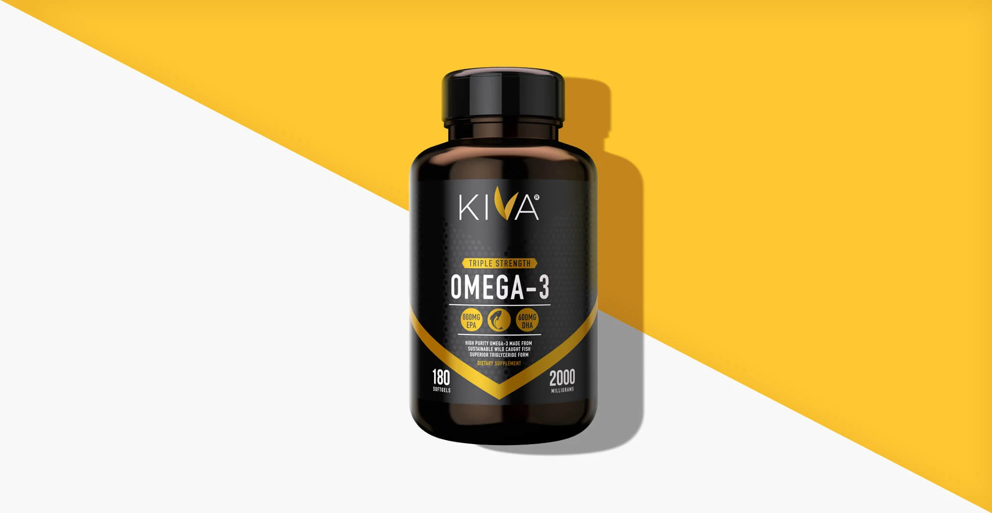 Kiva Health Branding and Packaging Design - yellow render of pack