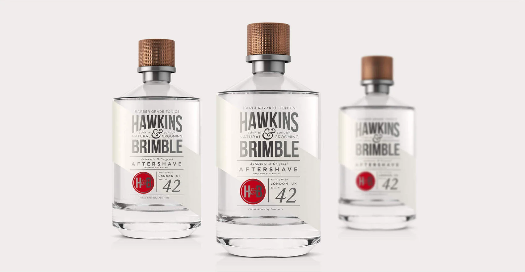 Brand identity and packaging design for male grooming brand Hawkins and Brimble - Aftershave range extension