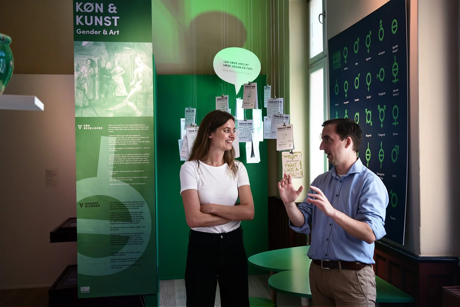Inside the Women’s Museum in Aarhus in talks with the museum director to plan out the conference venue for Boye Aarhus 19 in November (photo: Ib Sørensen)