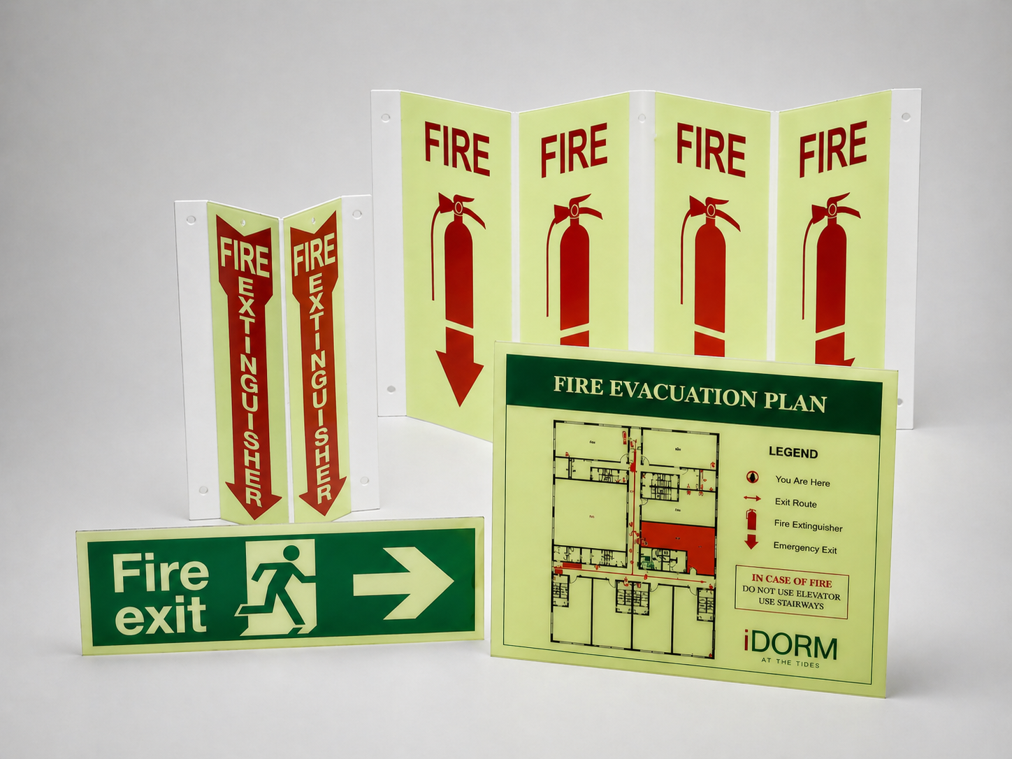Luminous Fire Exit / Evacuation Signs