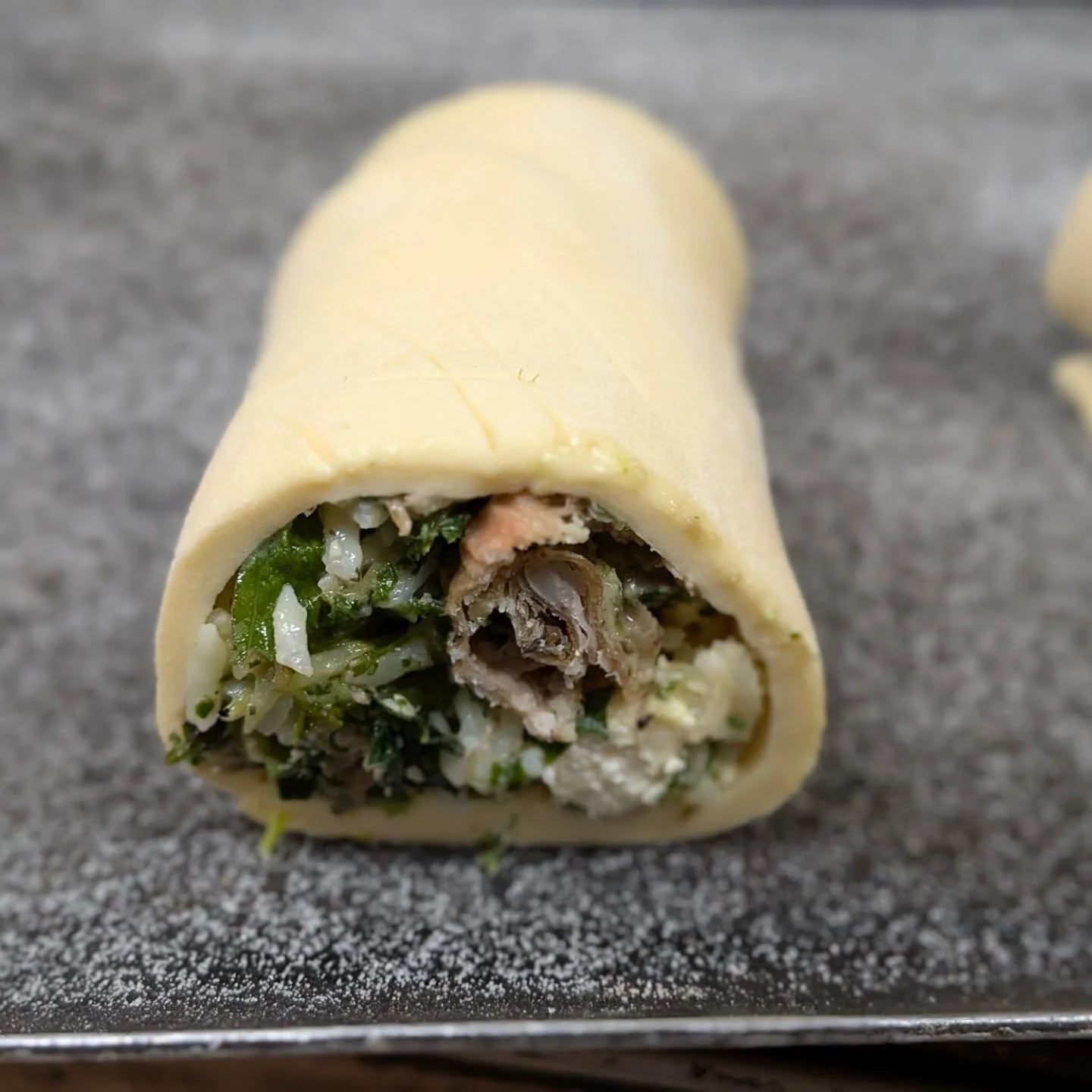 Lamb spanakopita sausage roll.
In the pie warmer soon 🇬🇷