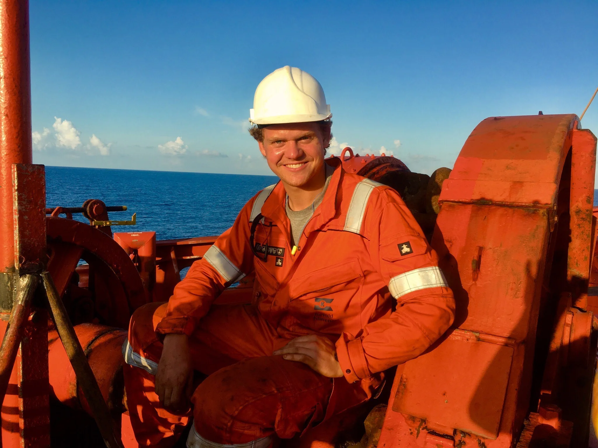 Travelling summer intern Jean Sissener on board combination carrier