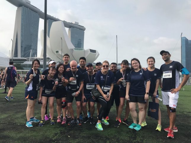 Photo: Klaveness Singapore staff, tired and happy after the SIA Charity run this weekend