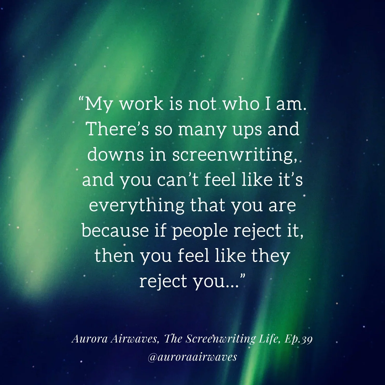 Ever poured your heart into a script&hellip; and felt like a &ldquo;no&rdquo; meant you weren&rsquo;t good enough?

🎬 In Episode 39 of Aurora Airwaves, screenwriter Kaylah Cantu offers a powerful reminder:
💬 &ldquo;My work is not who I am.&rdquo;
S
