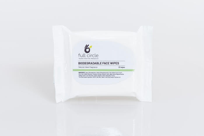 Plastic-free biodegradable face-wipes